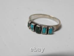 ANTIQUE VINTAGE NAVAJO INDIAN STERLING SILVER TURQUOISE sz 6 1/2 A+GIFT EARLY