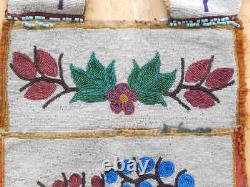 ANTIQUE c1870-90s CHIPPEWA INDIAN BEADED BANDOLIER BAG ADULT SIZE EARLY XMPL