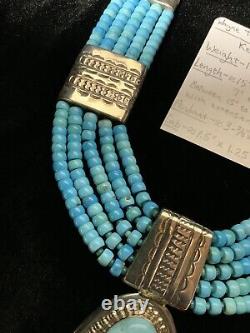 AWARD WINNING, 1st PLACE! Kewa Wayne Tony Aguilar Turquoise Necklace, 174.5g