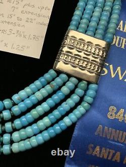 AWARD WINNING, 1st PLACE! Kewa Wayne Tony Aguilar Turquoise Necklace, 174.5g