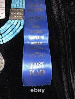 AWARD WINNING, 1st PLACE! Kewa Wayne Tony Aguilar Turquoise Necklace, 174.5g