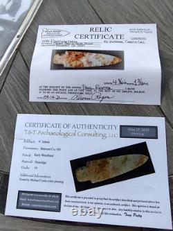 Adena 4 Point Early Woodland Period Flintridge Stone Belmont Co. Ohio 2 COA 10