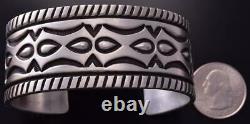 All Silver Concho Belt Navajo Handstamp Bracelet Erick Begay ZC27F