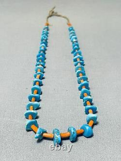Amazing Early Authentic Vintage Santo Domingo Turquoise & Coral Necklace