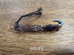 Amazing Early Native American Fishing Lures Figural W Trade Beads #5