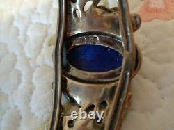 Amazing Vintage Navajo Lapis Sterling Silver Bracelet Plus Other Matching Pcs