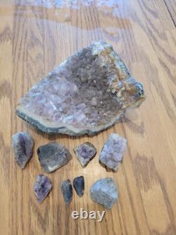 Amethyst Fish Dog Native American Indian Stone Effigy RockArt, Artifacts, Tools