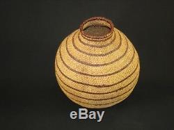 An Early Polychrome Yokuts Twined Olla Basket, Native American Indian, c. 1900