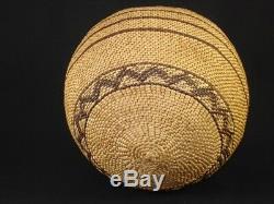 An Early Polychrome Yokuts Twined Olla Basket, Native American Indian, c. 1900