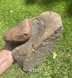 Ancient Authentic Claystone Bell Pestle And Hardstone Mortar From Mississippi