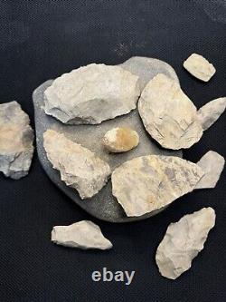 Ancient Authentic Flint And Stone Tool Kit Mortar Blades And More From NWAlabama