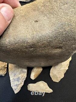 Ancient Authentic Flint And Stone Tool Kit Mortar Blades And More From NWAlabama