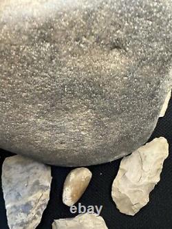 Ancient Authentic Flint And Stone Tool Kit Mortar Blades And More From NWAlabama