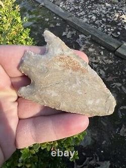 Ancient Authentic Giant Fort Payne Chert Wade Arrowhead From NEMississippi