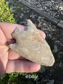 Ancient Authentic Giant Fort Payne Chert Wade Arrowhead From NEMississippi