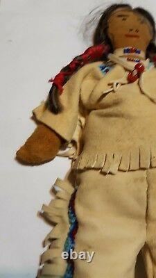 Antique 16 Doll Leather Beads Native American Indian early c. 19th c