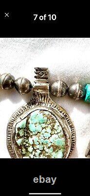 Antique 1800's Early 1900 Large Native American Squash Blossom Necklace RARE