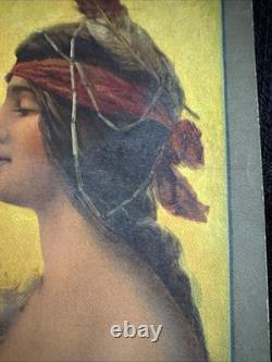 Antique 1906 Native American Indian Maiden, Hayes Litho Co Antique 1906 Native American Indian Maiden, Hayes Litho Co