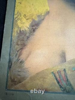 Antique 1906 Native American Indian Maiden, Hayes Litho Co