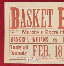 Antique 1908 Haskell Indian School Basketball Broadside Native American Early