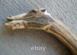 Antique 19th-Early 20th C. Horse Effigy Indian Horse Antler Quirt Riding Crop