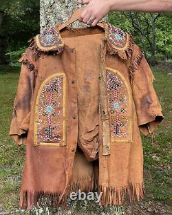 Antique 19th Early 20th C. Wild West Show / Mohawk Native American Jacket Pants