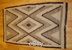 Antique All Natural Navajo Child Blanket, Early Native American Weaving Rug