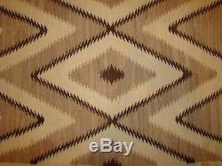 Antique All Natural Navajo Child Blanket, Early Native American Weaving Rug