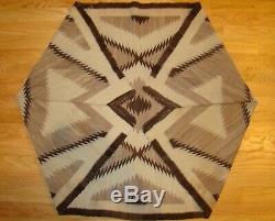 Antique All Natural Navajo Child Blanket, Early Native American Weaving Rug