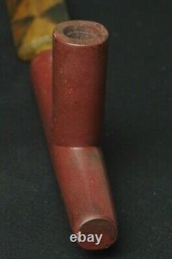 Antique Catlinite Pipe with file branded stem Lakota Sioux early 20th C