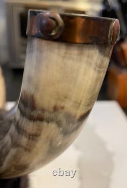 Antique Crow Native American Indian Split Buffalo Horn Bonnet early 19th Century