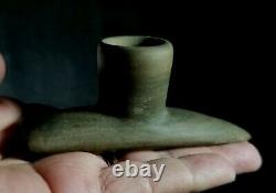 Antique Early 1900s Pueblo Fired Clay Southwest N American Pipe Bowl 3.7 VFINE