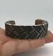Antique Early 1920s Pawn Navajo Silver Ingot Woven Chiseled Cuff Bracelet 51.8g