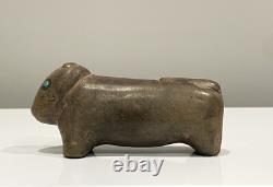 Antique Early-20th C. Native American Zuni Carved Stone Mountain Lion Fetish