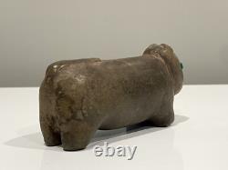 Antique Early-20th C. Native American Zuni Carved Stone Mountain Lion Fetish