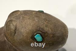 Antique Early-20th C. Native American Zuni Carved Stone Mountain Lion Fetish