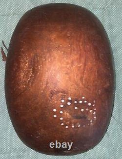 Antique Early American Folk Art Burl Wood Bowl Native Butter 12 W Paddle Rare