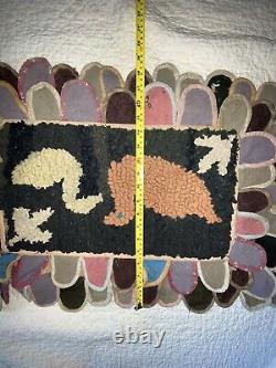 Antique Early Native American Hooked Penny Rug