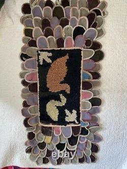 Antique Early Native American Hooked Penny Rug