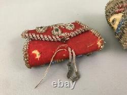 Antique Early Native American Indian Great Lakes Beaded Box and Purse