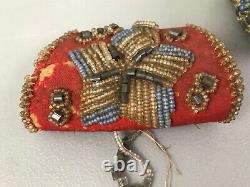 Antique Early Native American Indian Great Lakes Beaded Box and Purse