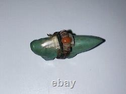 Antique Early Native Zuni Carved Turquoise Wolf Fetish By Teddy Weahkee (d.)