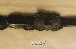 Antique Early Navajo Coin Silver Concho Belt C. 1920
