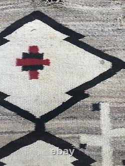 Antique Early Navajo Native American Transitional Rug Crosses & Whirling Logs