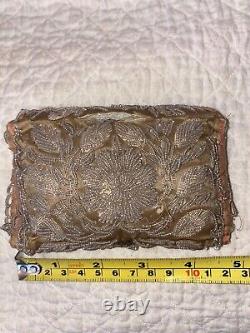 Antique Early Silk Beaded Iroquois Native American Sewing Jewel Roll