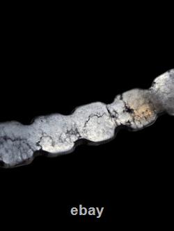 Antique Ingot Silver Early Navajo Scalloped Edge Stampwork Cuff Sz 7