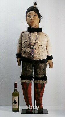 Antique Life Size Eskimo Inuit doll early 20th century