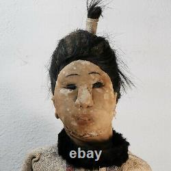 Antique Life Size Eskimo Inuit doll early 20th century