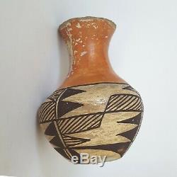 Antique Native American Acoma Pueblo Pottery Vase Signed Early 1900s