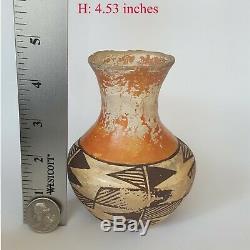 Antique Native American Acoma Pueblo Pottery Vase Signed Early 1900s